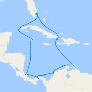 Panama Canal with Costa Rica and Caribbean cruise from Fort Lauderdale