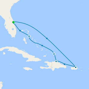Eastern Caribbean with Puerto Rico from Port Canaveral