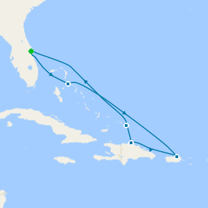 Eastern Caribbean with Puerto Rico cruise from Port Canaveral (Orlando)