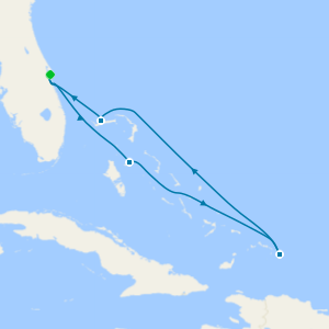 Eastern Caribbean with Turks & Caicos from Port Canaveral