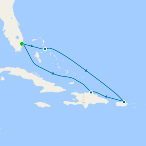 Eastern Caribbean with Puerto Rico from Fort Lauderdale