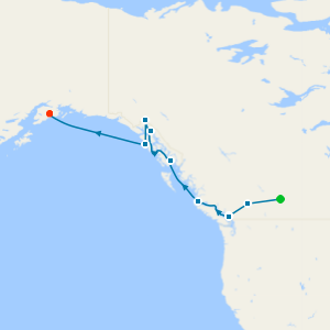 GoldLeaf Rocky Mountaineer from Banff to Vancouver & Alaska from Vancouver to Seward