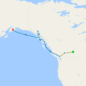 GoldLeaf Rocky Mountaineer from Banff to Vancouver & Alaska from Vancouver to Seward