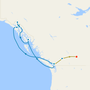 Alaska with Dawes Glacier from Vancouver & Rocky Mountaineer from Vancouver to Banff