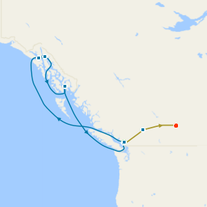 Alaska with Hubbard Glacier from Vancouver & Rocky Mountaineer from Vancouver to Banff