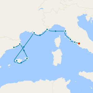 Western Mediterranean from Barcelona to Rome with Stays 