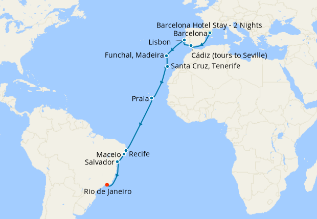 Map of the cruise map