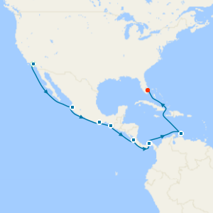 Panama Canal from Los Angeles to Fort Lauderdale with Stay