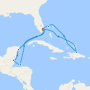 Eastern & Western Caribbean Adventurer from Fort Lauderdale with Miami Beach Stay