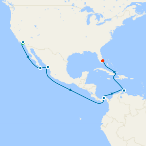 Panama Canal & Pacific Coast from Los Angeles to Fort Lauderdale with Stay