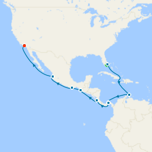 Panama Canal from Ft. Lauderdale with Miami Beach & Los Angeles Stays