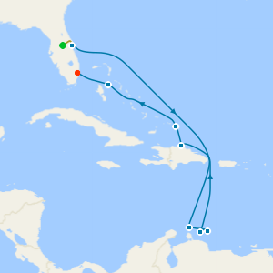 Southern Caribbean Islander from Port Canaveral with Orlando Stay