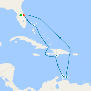 Southern Caribbean & Perfect Day from Orlando with 7nt Stay and Car Hire