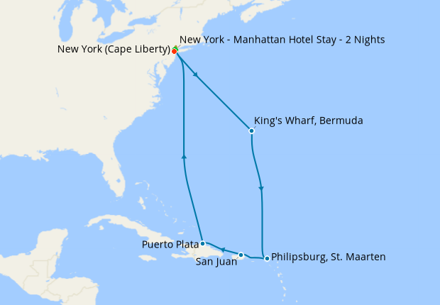 Cruise Itinerary Map