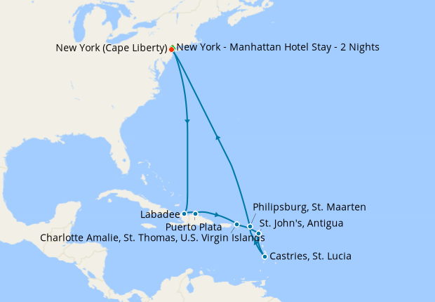 Cruise Itinerary Map