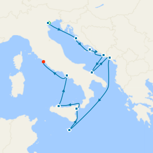 Adriatic Sea & Western Med from Fusina (Venice) with Stay