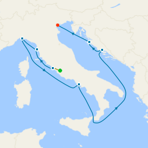 Adriatic Sea & Western Med from Rome to Fusina (Venice) with Stay.