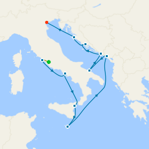 Adriatic Sea & Western Med from Rome with Stay