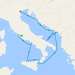 Adriatic Sea & Western Med from Rome with Stay