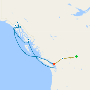 Rocky Mountaineer from Banff to Vancouver & Alaska with Glacier Bay National Park