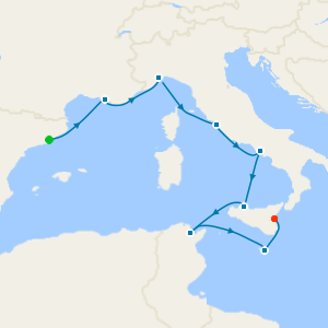 Spain, France, Italy & Malta from Barcelona