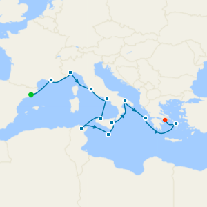 Spain, France, Italy, Malta & Greece from Barcelona