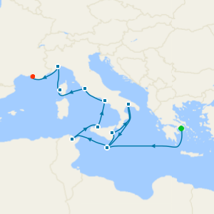 Greece, Malta, Italy & France from Athens