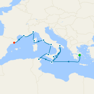 Greece, Malta, Italy, France & Spain from Athens