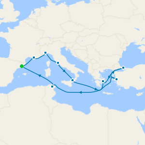 Spain, France, Italy, Turkey & Greece from Barcelona