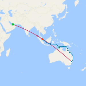 Dubai, Sydney & The Great Barrier Reef to Singapore with Stays