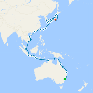 Australia to Japan from Sydney