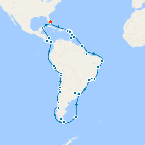 Circle South America with Miami Beach Stay