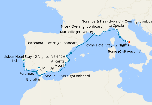 Map of the cruise map