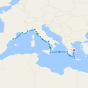 Spain, France & Italy with Barcelona and Athens Stays
