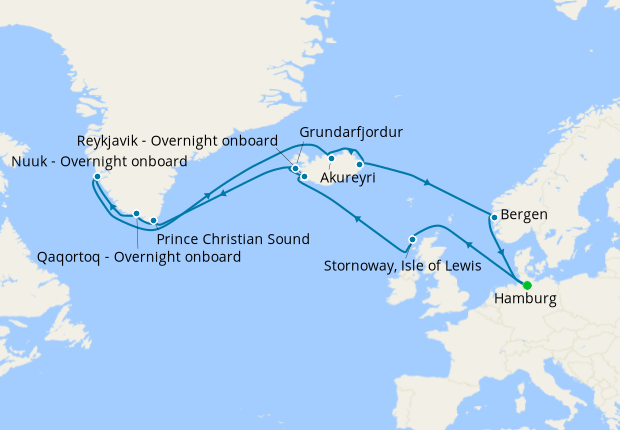 Map of the cruise map