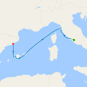 Barcelona, Palma & Florence from Rome with Stay
