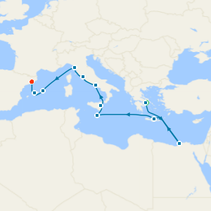 Mediterranean Holiday: Greece, Egypt & Spain with Athens and Barcelona Stays