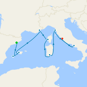 Fly Cruise from Barcelona to Cannes, Rome & Tuscany