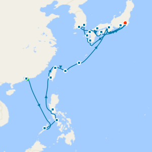 Philippines, Taiwan & Southern Japan fr. Hong Kong to Tokyo with Stay