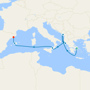 Mediterranean with Greece & Italy from Athens with 1nt Stay