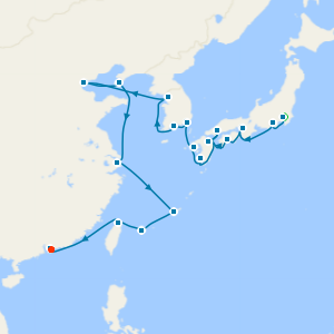 Japan, China & South Korea fr. Tokyo to Hong Kong with Stays 