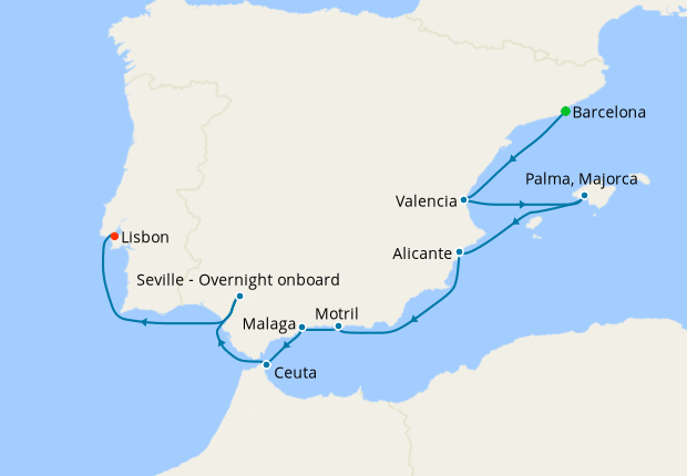 Cruise Itinerary Map