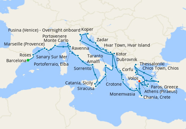 Cruise Itinerary Map