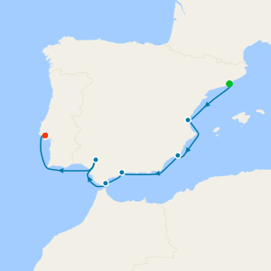 Seville, Malaga & Valencia Fly Cruise from Barcelona