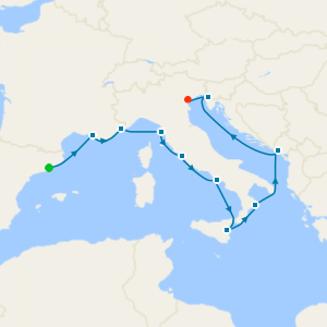 Florence, Rome & Sorrento Fly Cruise from Barcelona