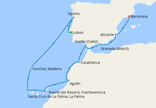 Cruise Itinerary Map