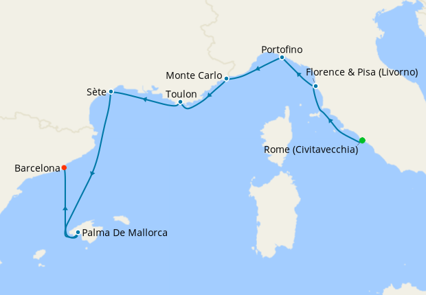 Cruise Itinerary Map