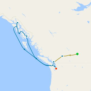 Rocky Mountaineer from Banff to Vancouver, the Cascades & Alaska Discovery from Seattle