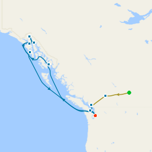 Rocky Mountaineer from Banff to Vancouver, the Cascades & Alaska Discovery from Seattle