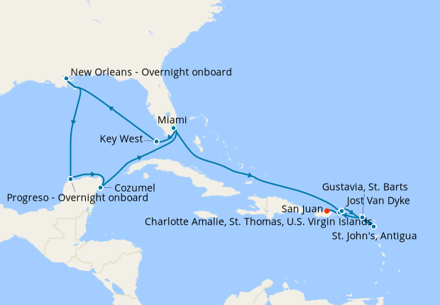 Cruise Itinerary Map